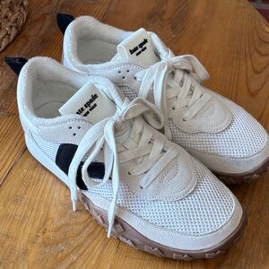 Kate Spade Cream and Black Lace-Up Sneakers